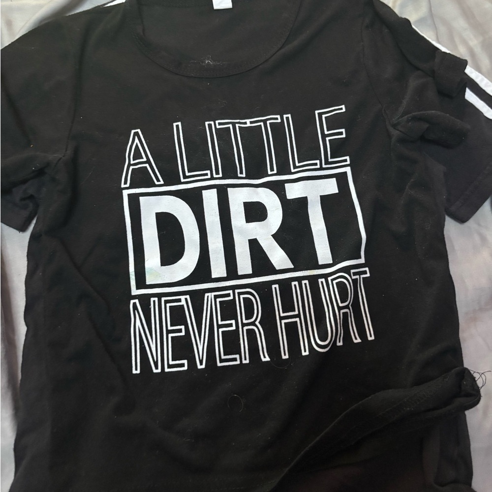 Black Kids Shirt with White Print